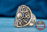 Viking Shield Ring - Runic, Bronze