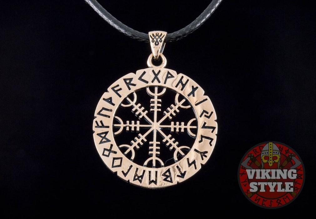 Ægishjálmur Pendant - Runic, Bronze