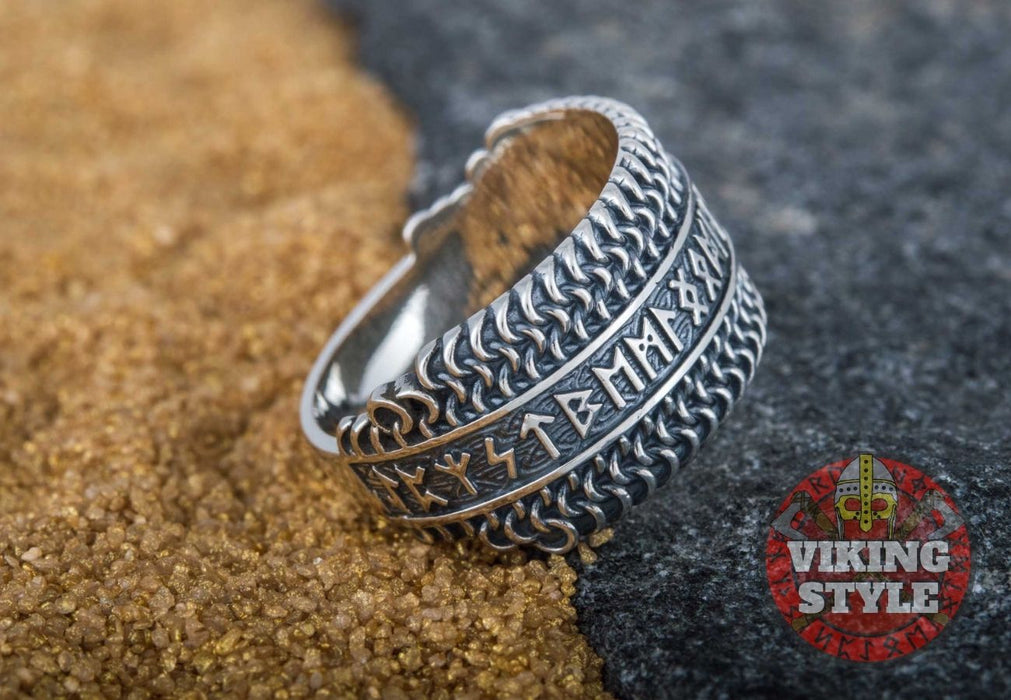 Runic Ring - Chainmail, 925 Silver