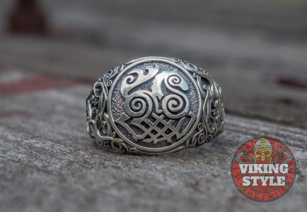 Sleipnir Ring - Urnes, 925 Silver