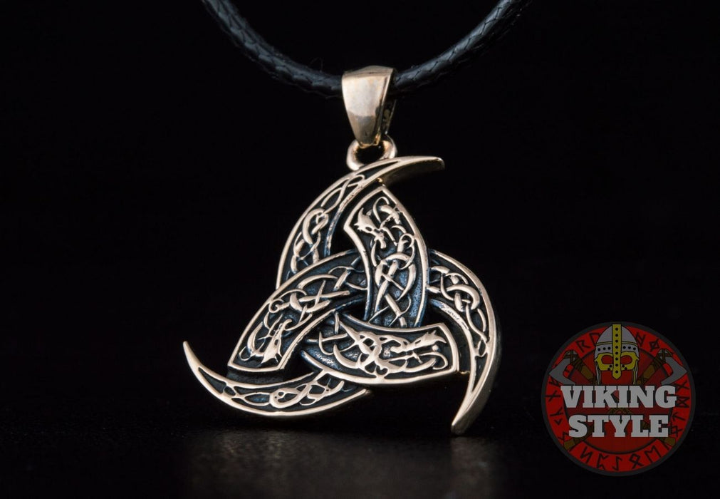 Tri-Horn Necklace - Bronze