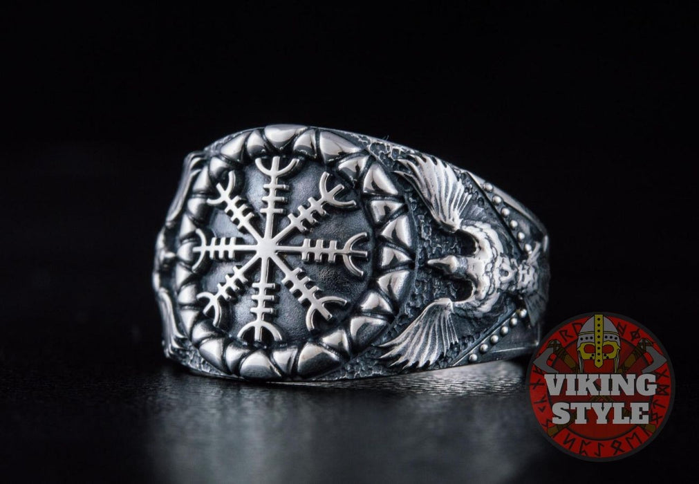 Ægishjálmur Ring - Corvus, 925 Silver