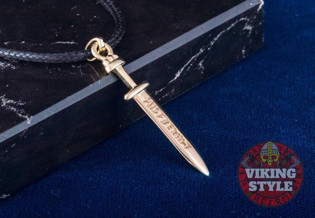 Viking Sword Pendant - Gold