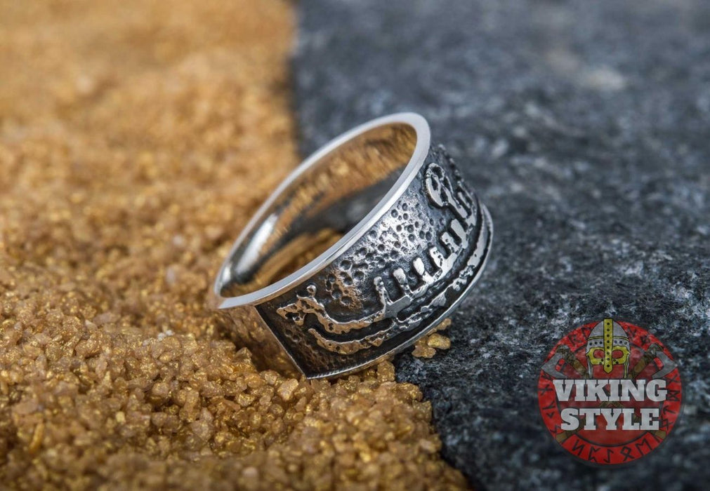 Viking Ship Ring - Drakkar, 925 Silver