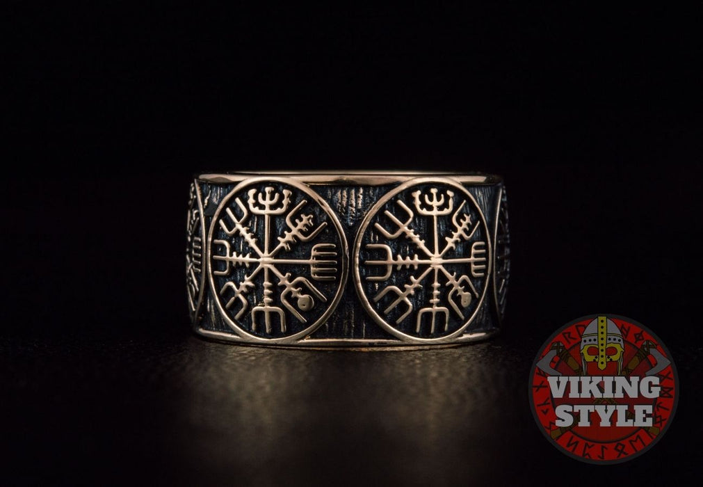 Vegvisir Ring - Band, Bronze