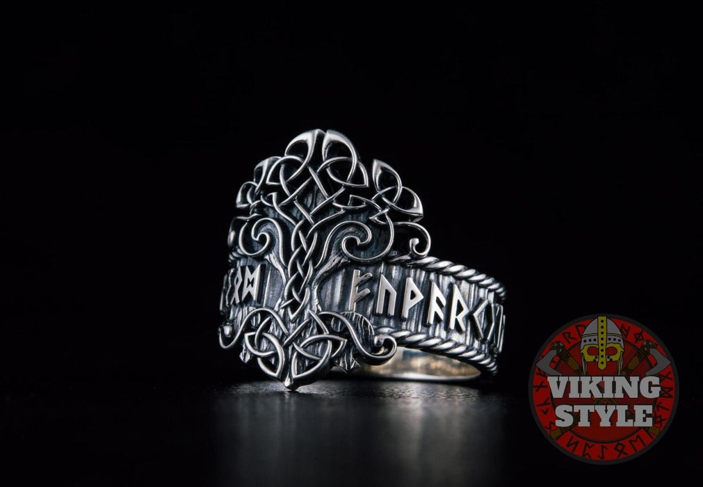 Yggdrasil Ring - Runic, 925 Silver