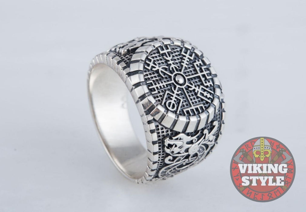 Vegvísir Ring - Dragon, 925 Silver