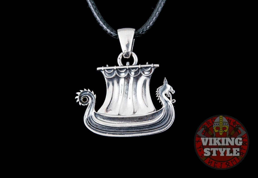 Viking Ship Pendant V - Drakkar, 925 Silver