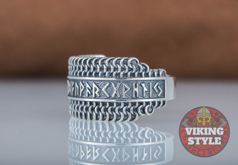 Runic Ring - Chainmail, 925 Silver