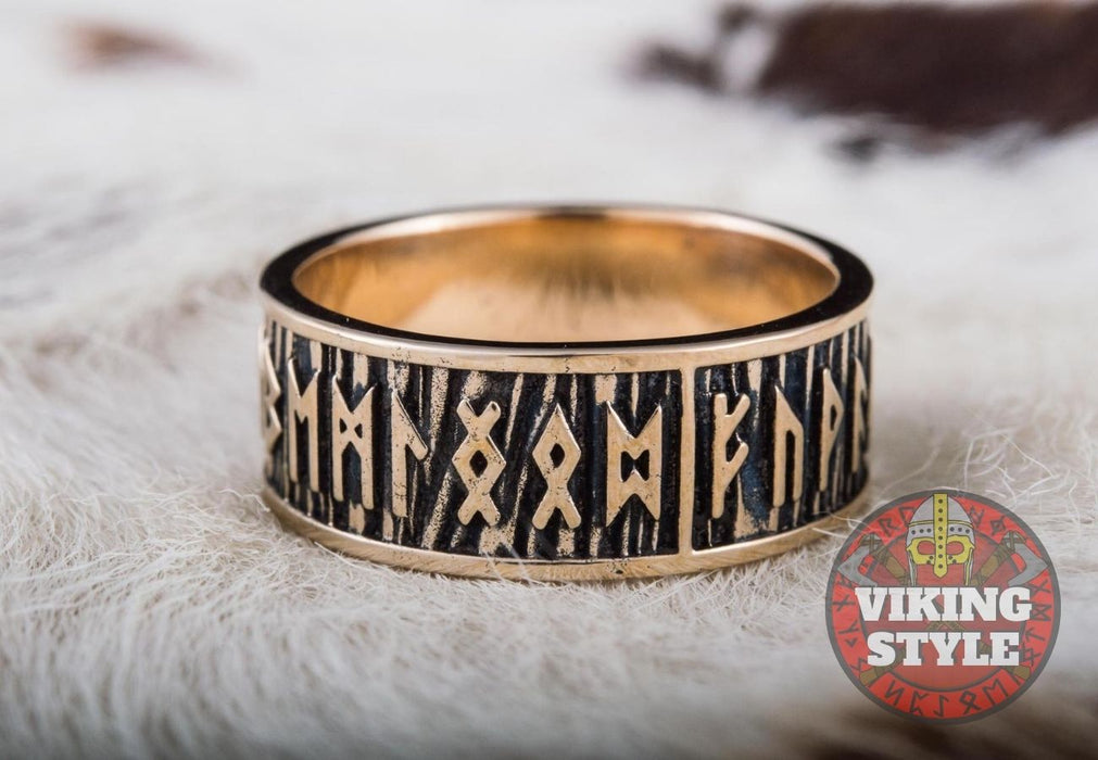 Ring 2 Runes Rune Ring II - Bronze — VikingStyle