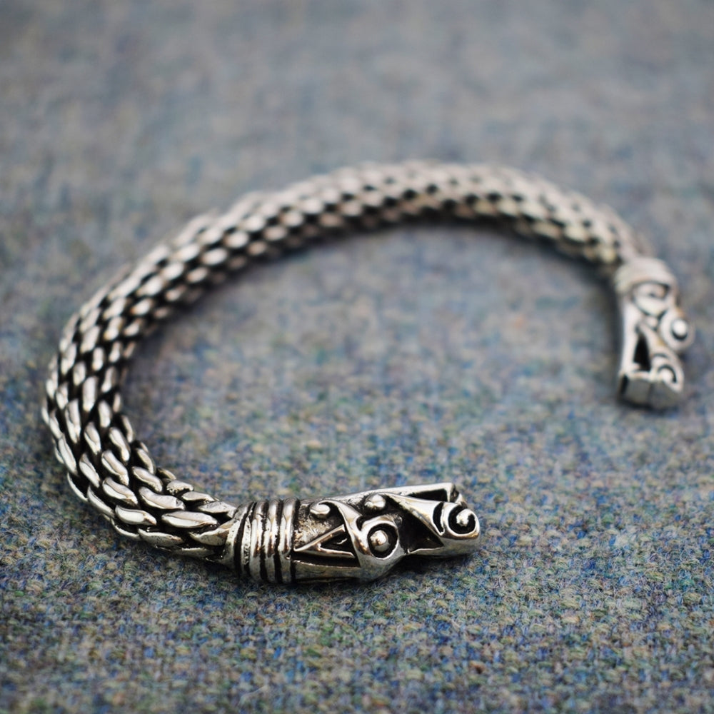 Authentic and Quality Dragon Hook Bracelet | Handmade | Viking Jewellery Brown Braided / XXL