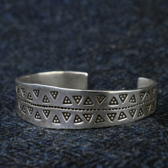 Silver Triangular Viking Cuff Bracelet