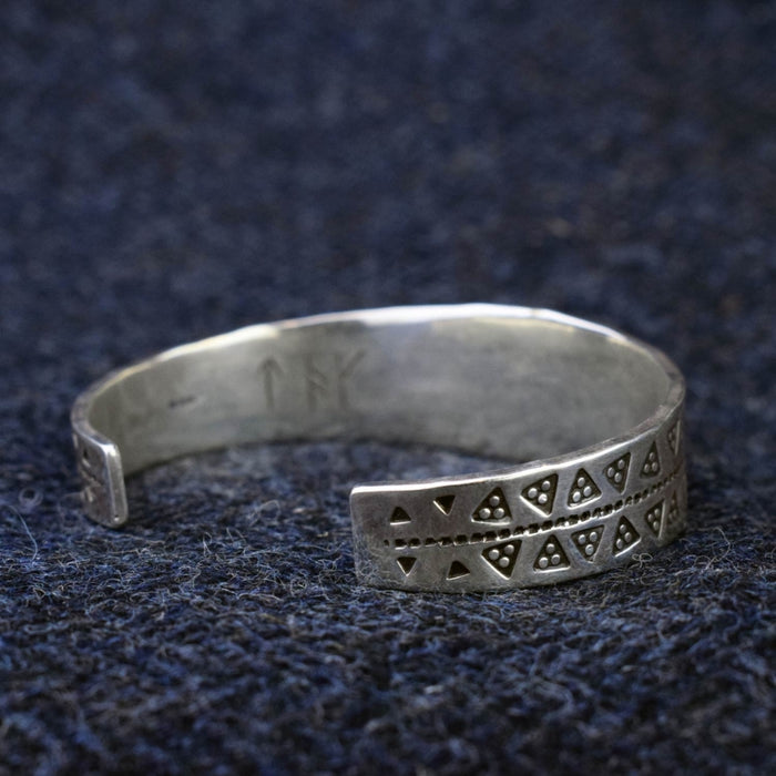 Silver Triangular Viking Cuff Bracelet