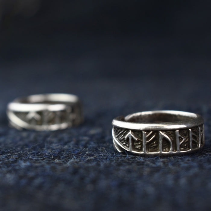 Ring 2 Runes Silver Rune Ring — VikingStyle