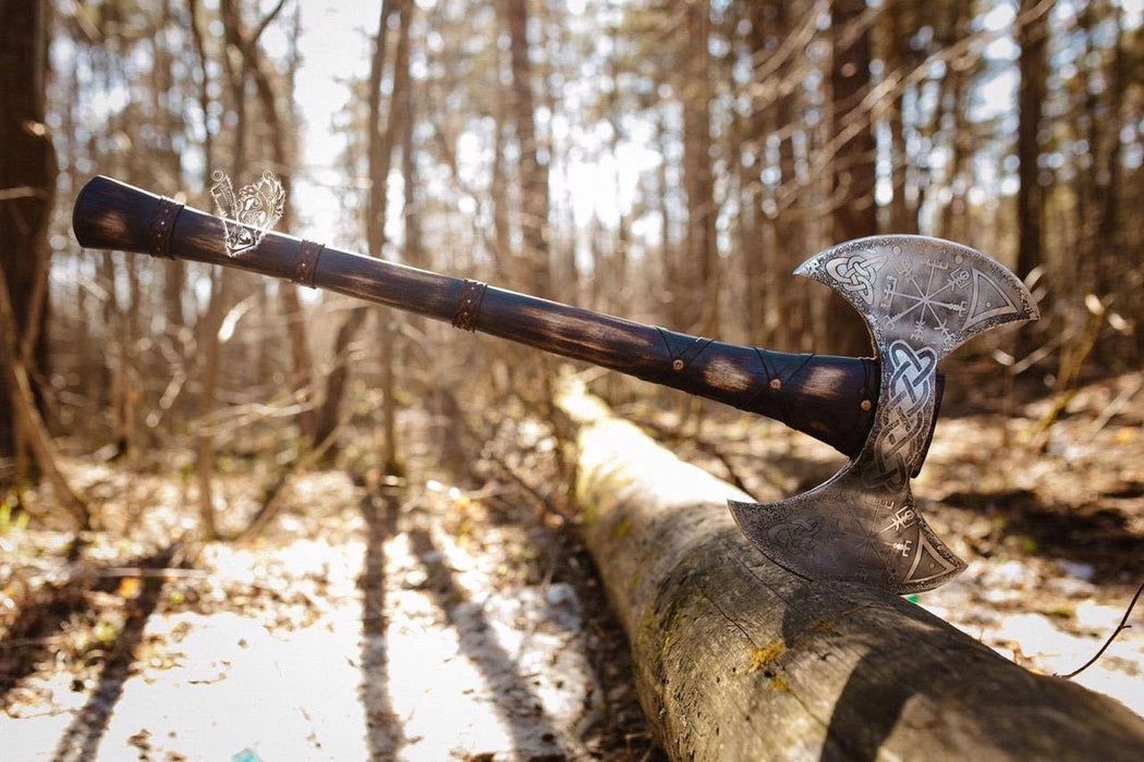 Engraved Double Sided Axe-VikingStyle