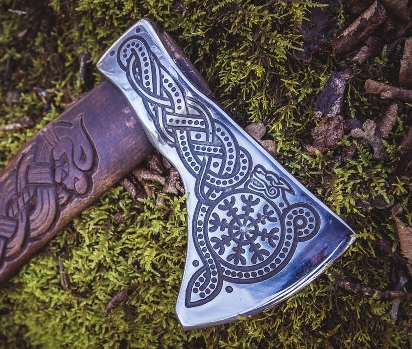 Handmade Viking Axe - Aegishjalmr-VikingStyle