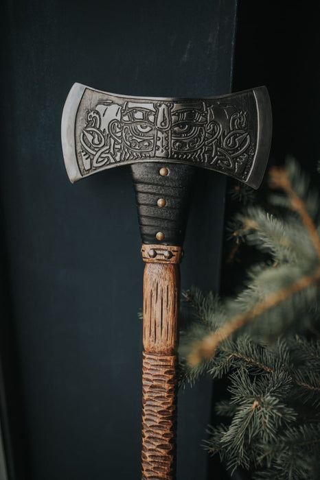 Engraved Double Bladed Axe
