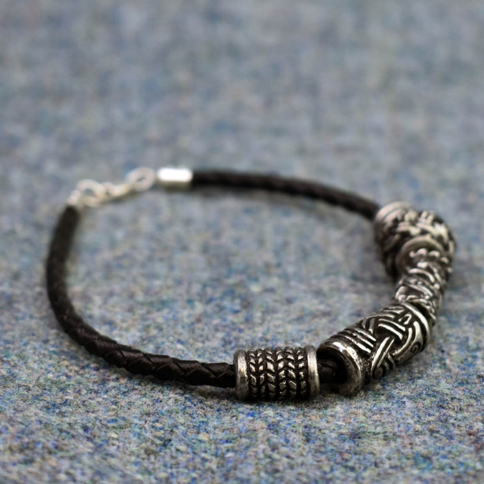 Viking Bracelets - Leather Bead Bracelet